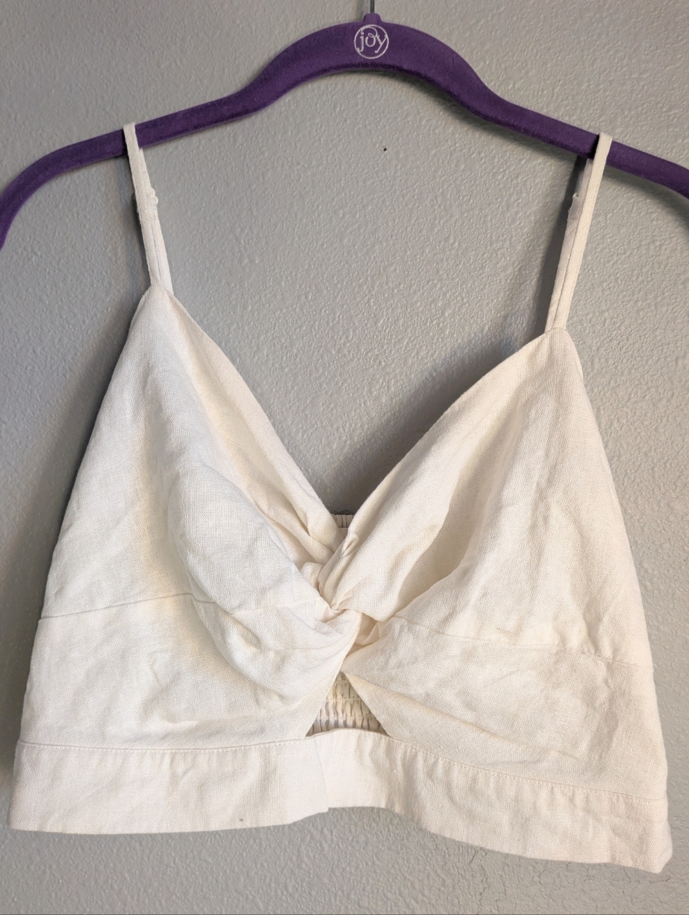 House of Harlow 1960 | Linen Blend Knot Twist Cutout Smocked Top | Ivory | Lg